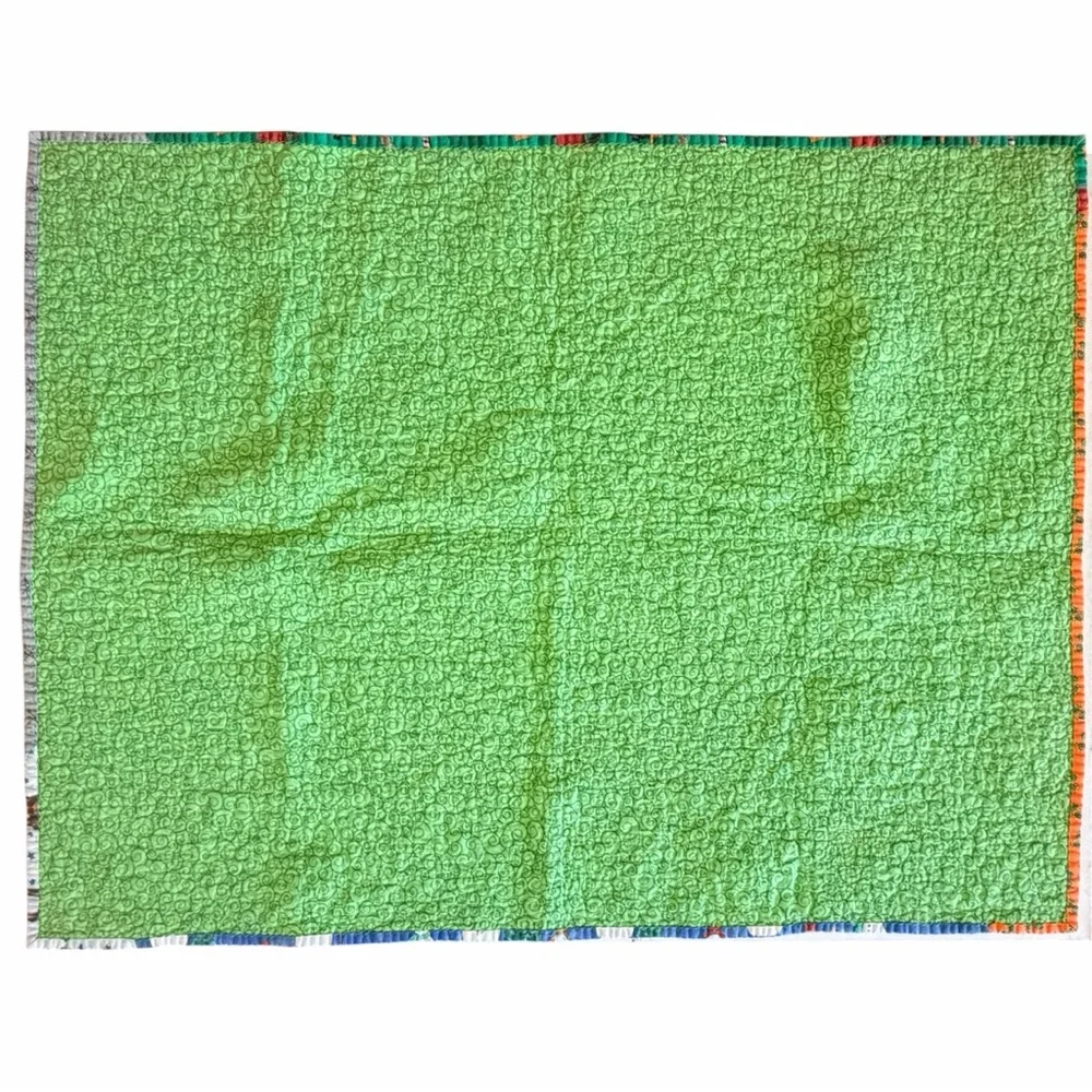Patchwork mixed prints small hand crafted quilt